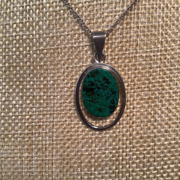 Vintage Sterling Silver and Semi-Precious Stone Penant - Picture 1 of 4